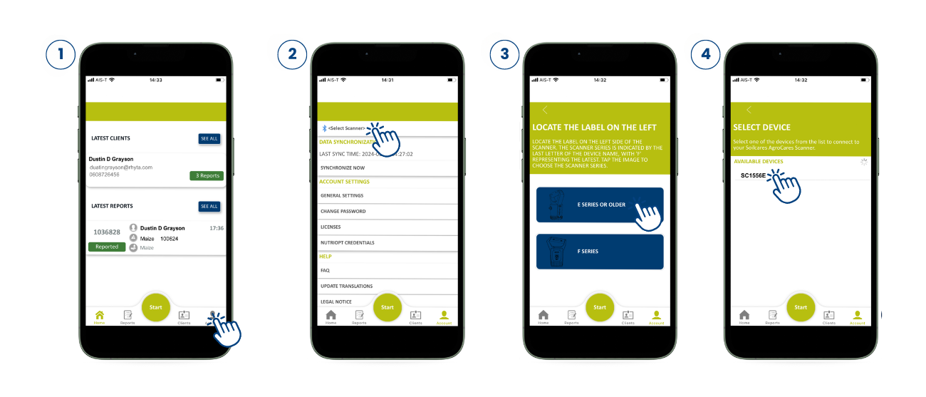 Connecting your phone to the app